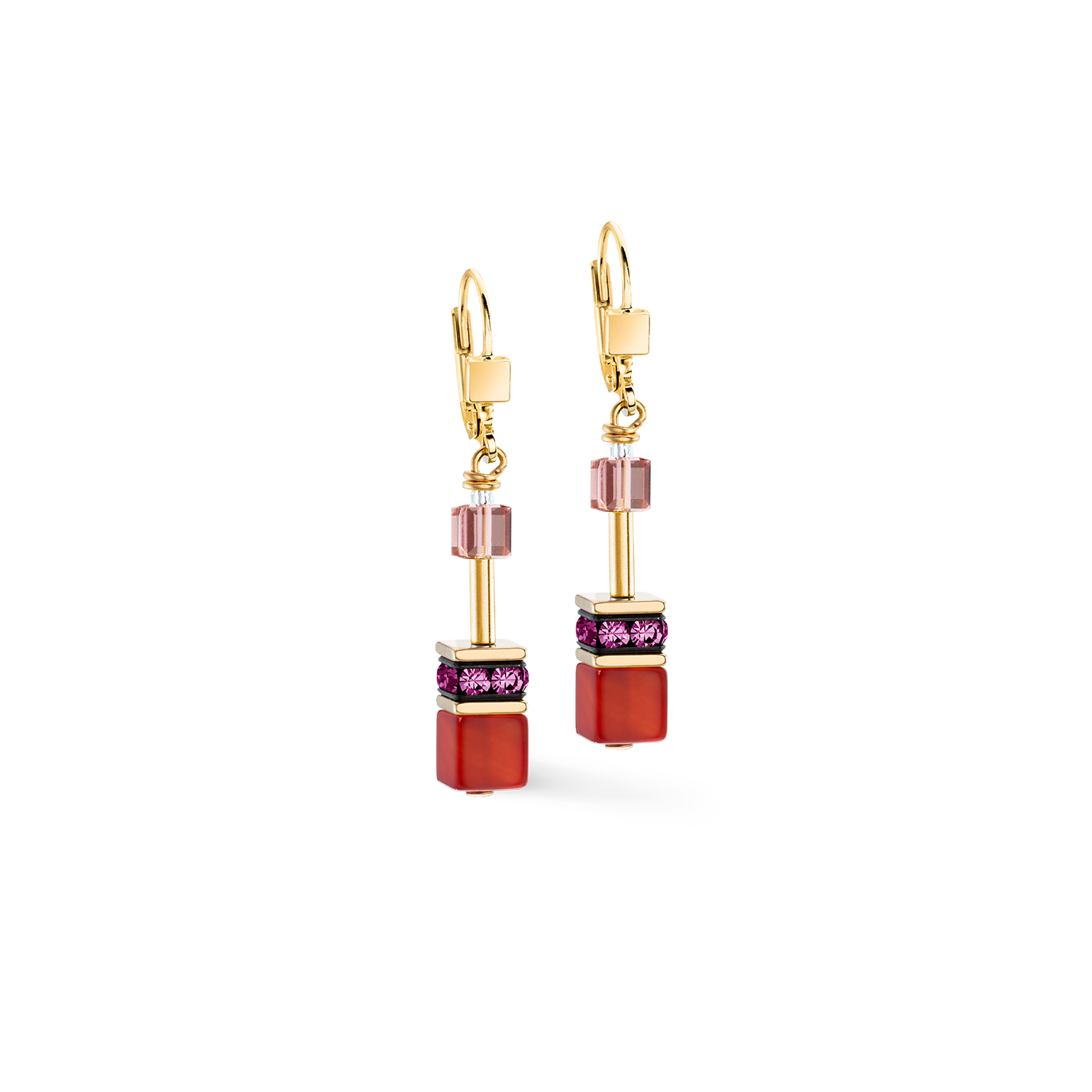 coeur-de-lion-geocube-iconic-precious-ohrringe-festive-rot-gold image 1