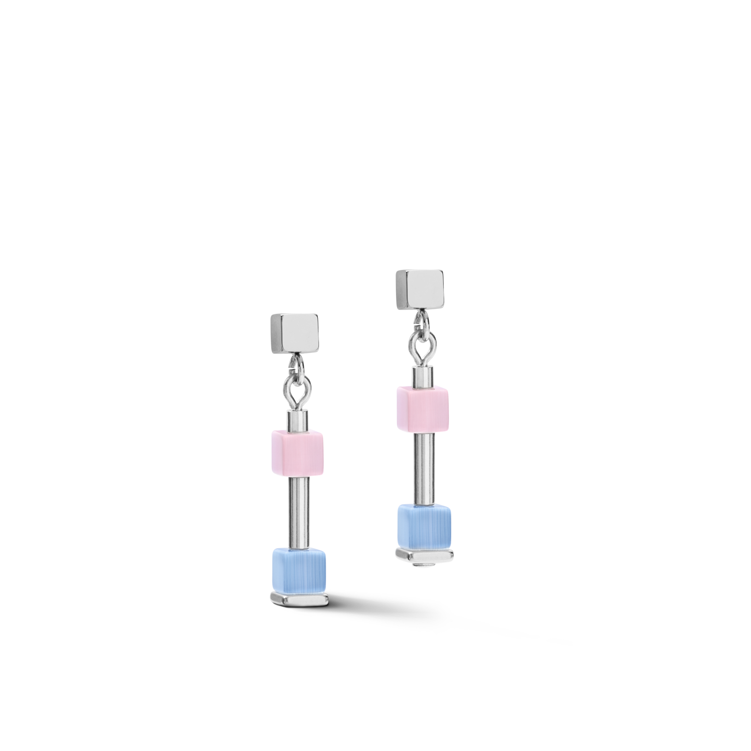 coeur-de-lion-cube-story-delicate-ohrringe-blau-rosa image 1