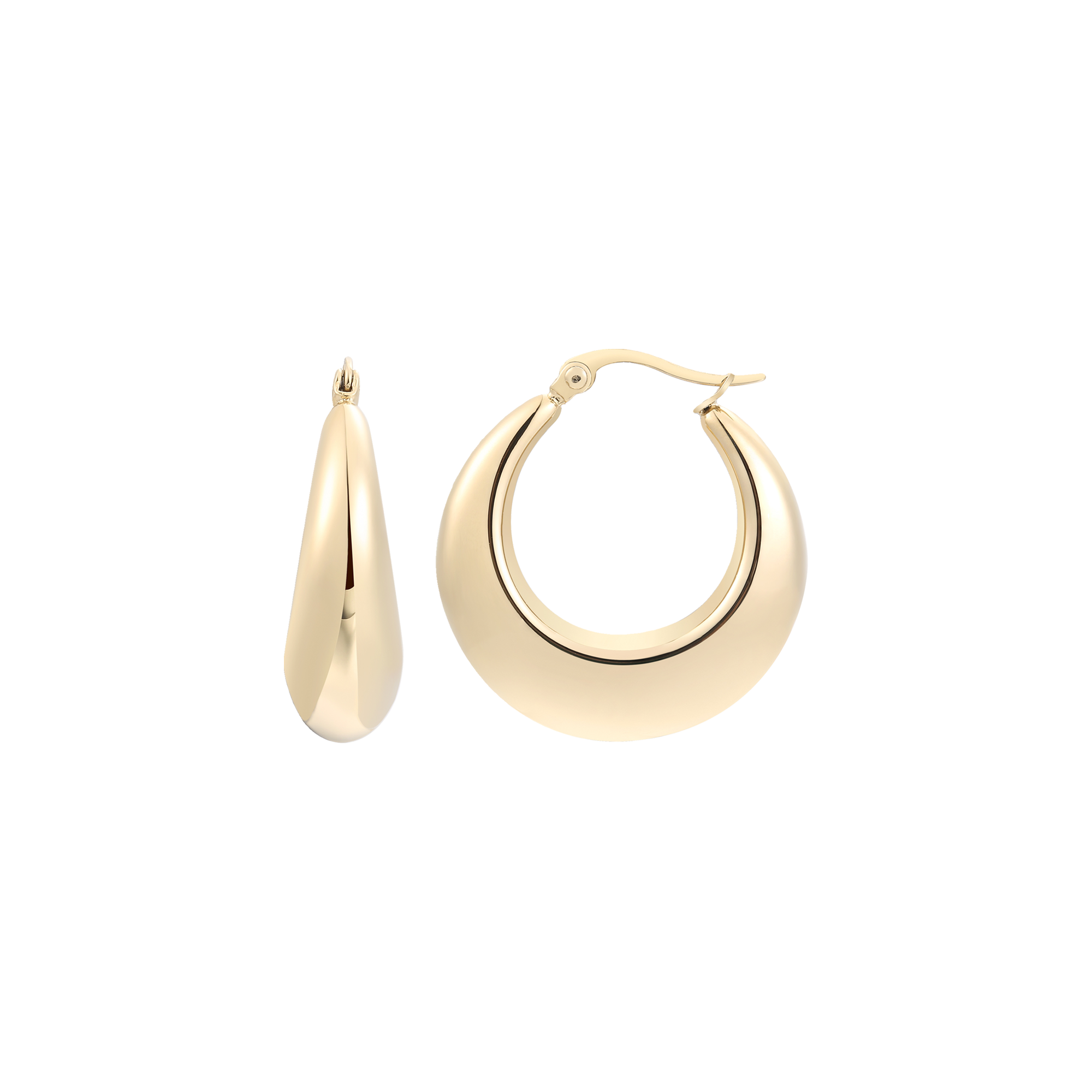 xenox-round-creolen-ohrringe-edelstahl-goldfarben-beschichtet image 2