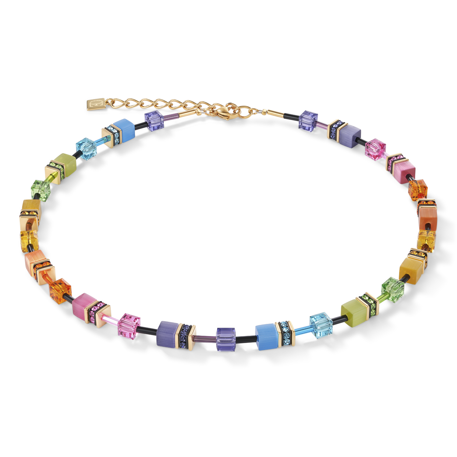 coeur-de-lion-geocube-halskette-multicolor-rainbow-gold image 1