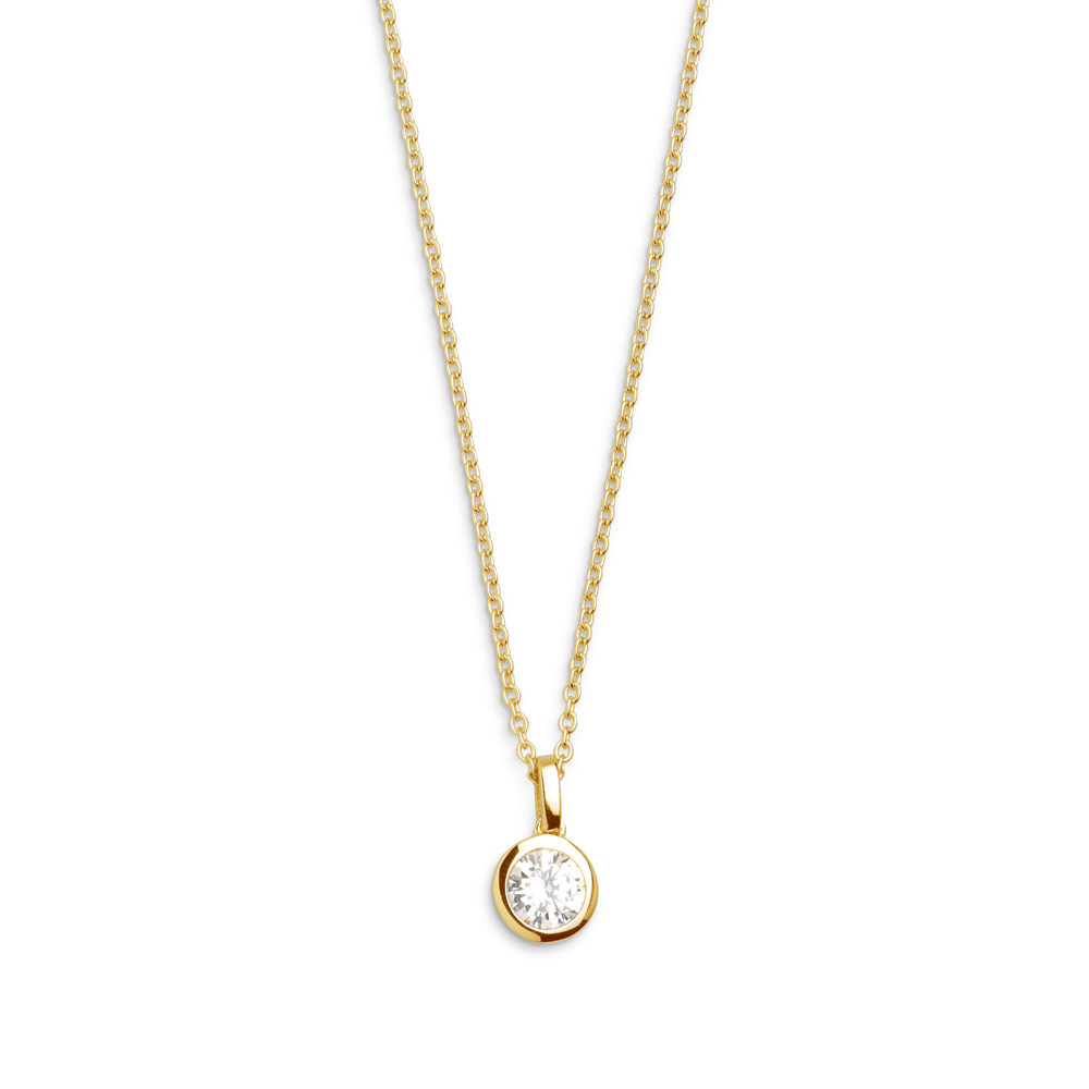 xenox-zarge-halskette-925-sterlingsilber-18k-vergoldung-mit-zirkonia image 1