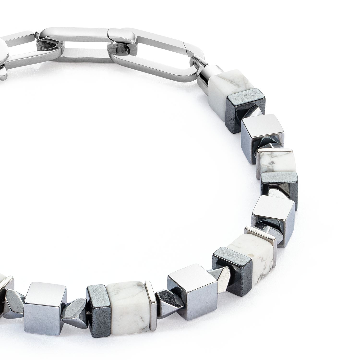 coeur-de-lion-armband-precious-cubes-wei-silber-edelstein-edelstahl image 2
