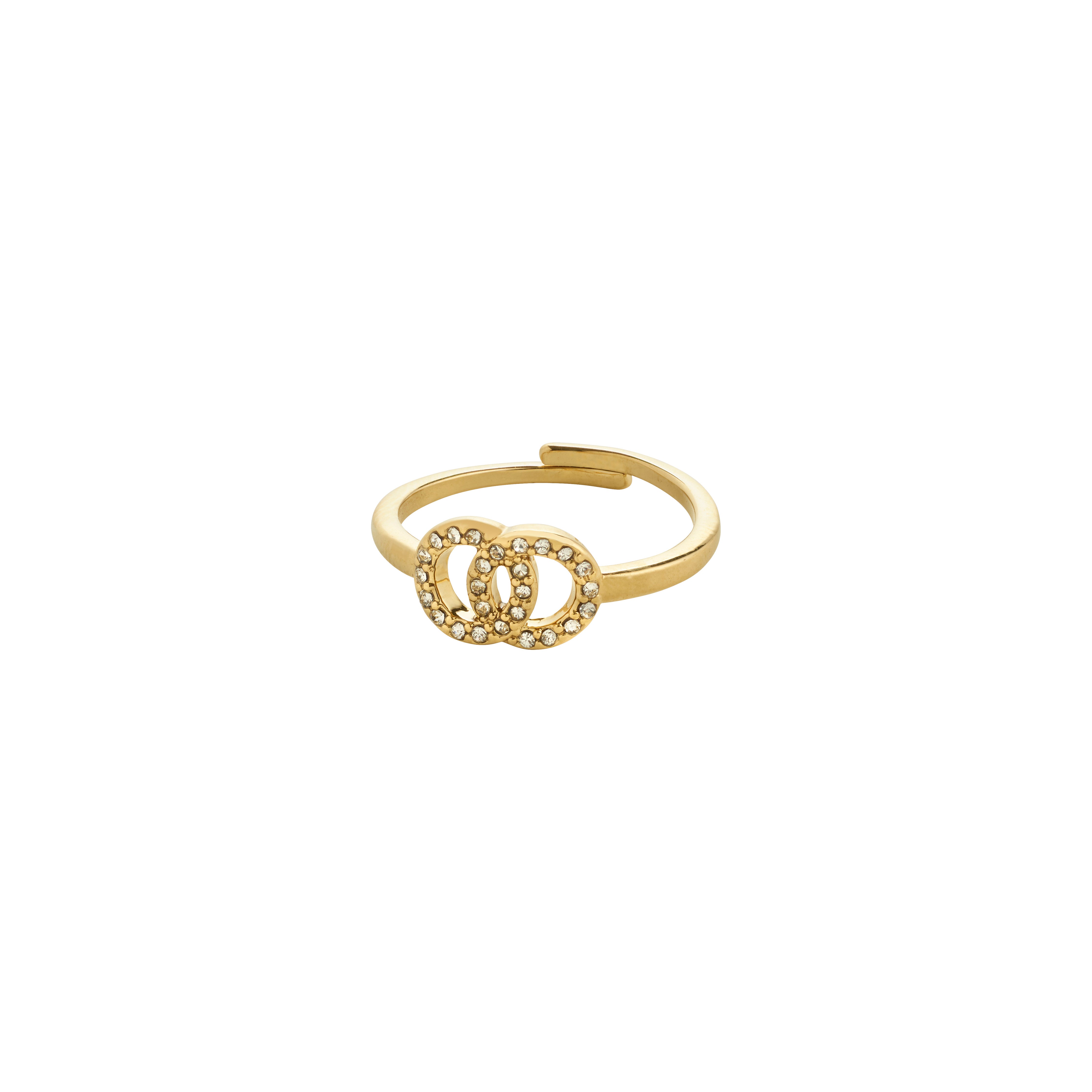 pilgrim-lulu-halos-stapelring-goldplattiert-mit-kristallen image 1