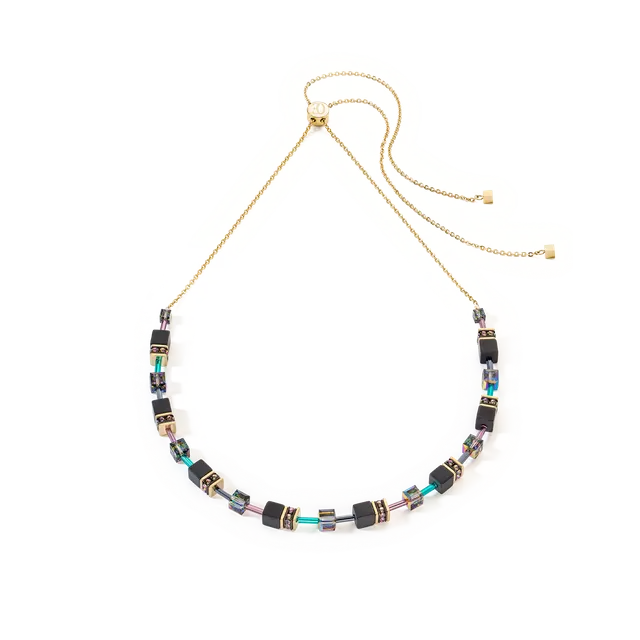 coeur-de-lion-geocube-iconic-nature-chain-halskette-schwarz-multicolor-gold image 1