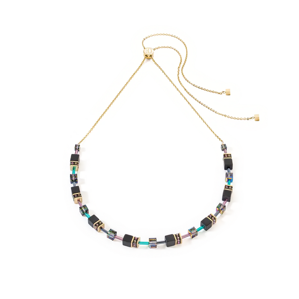 coeur-de-lion-geocube-iconic-nature-chain-halskette-schwarz-multicolor-gold image 1