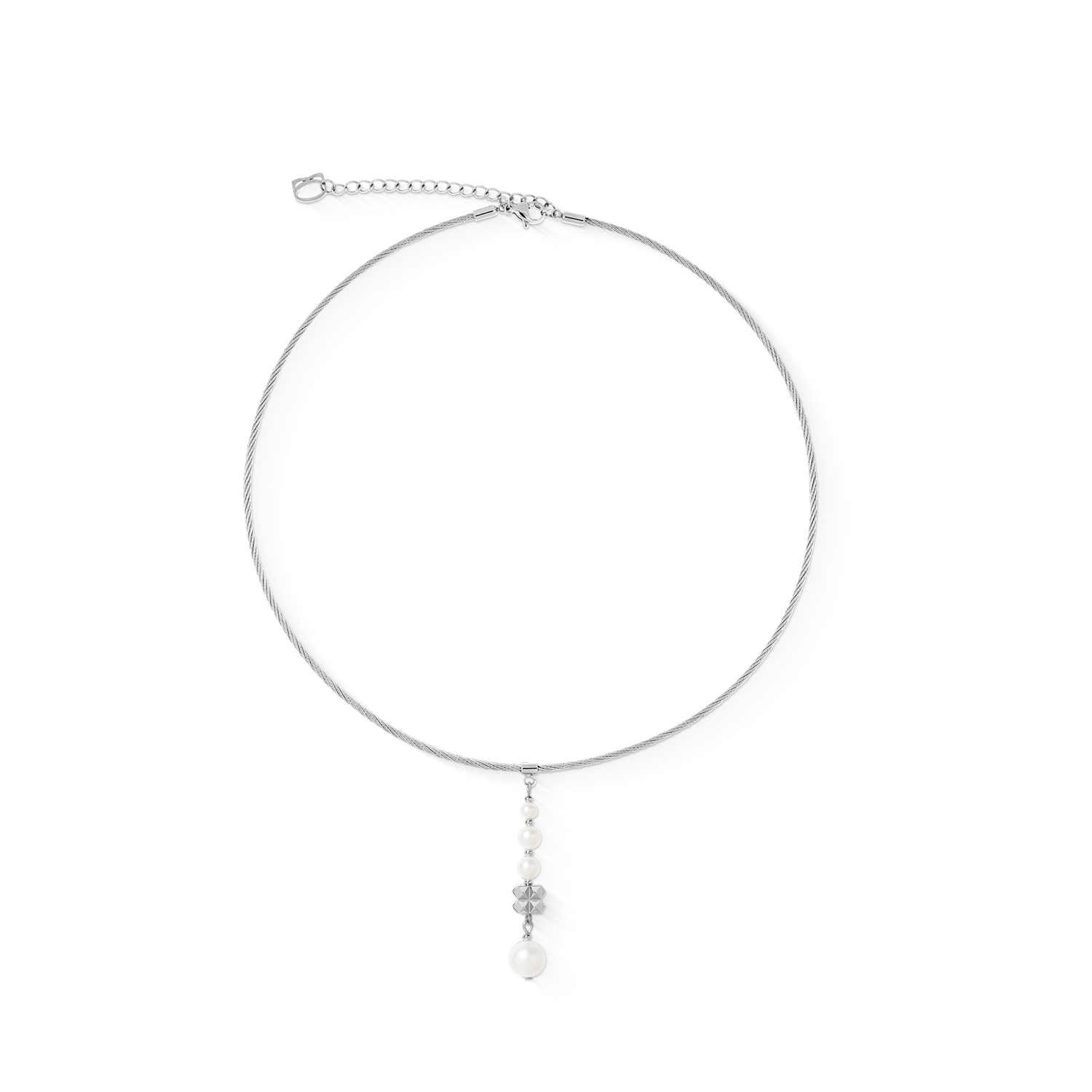 coeur-de-lion-pearl-spikes-drop-halskette-silber-mit-s-wasserperle-0-8-cm image 1