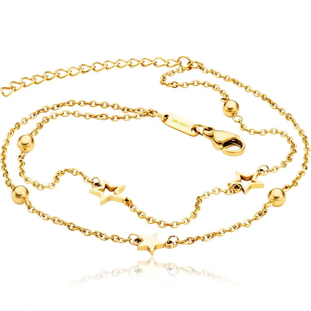 julie-julsen-anklet-steel-stars-fu-kette-edelstahl-vergoldet image 1