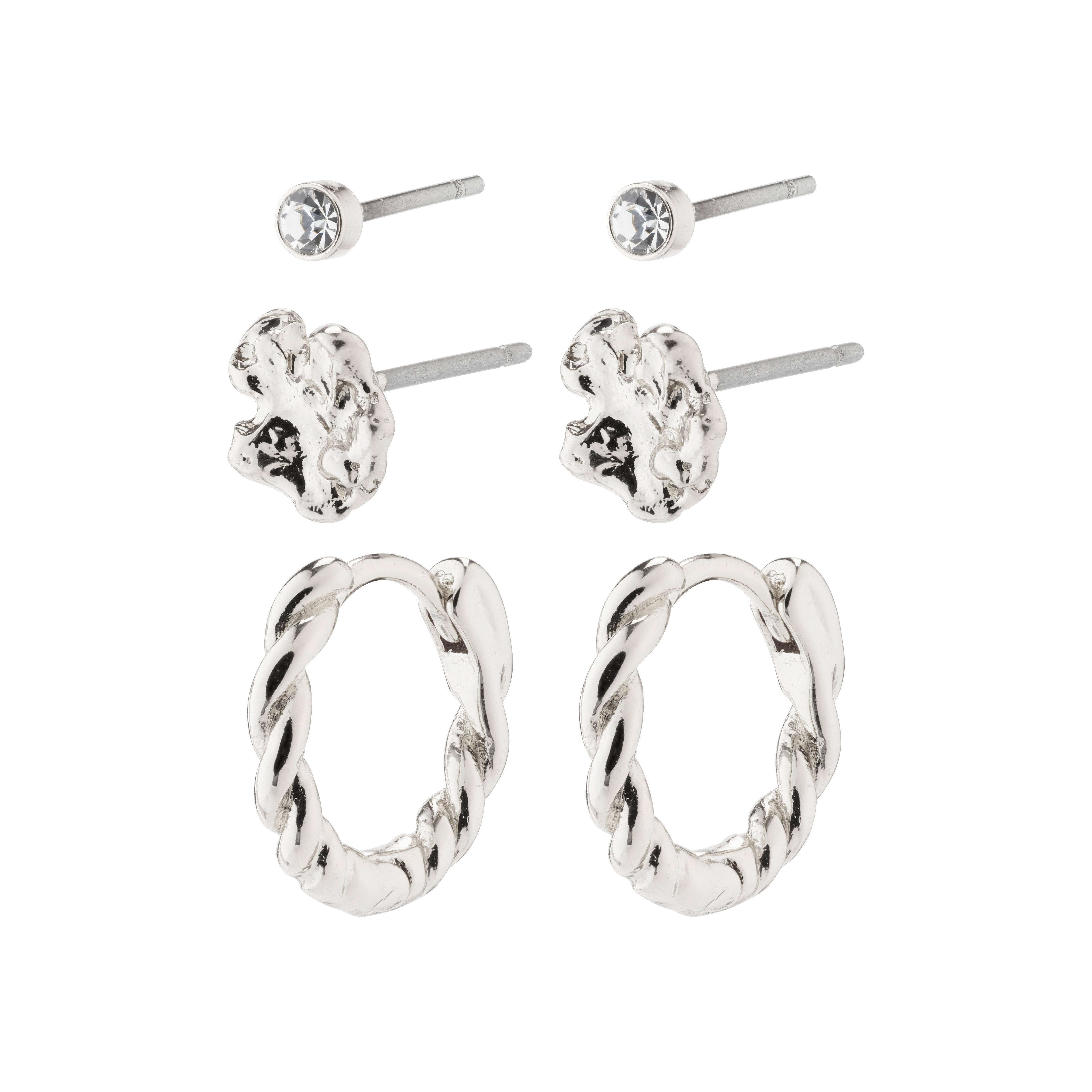 pilgrim-emanuelle-ohrring-set-3-in-1-versilbert image 1