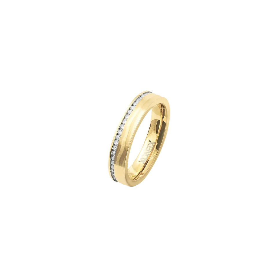xenox-x5040-50-partnerring-edelstahl-gold-mit-zirkonia-steinen image 1