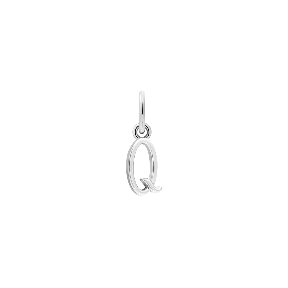 xenox-q-letter-italic-charm-925-sterlingsilber-rhodiniert-buchstabe-q image 1