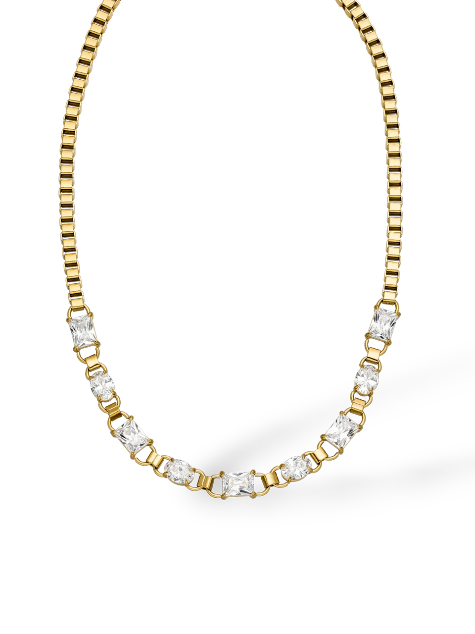 purelei-glam-kette-mit-zirkonia-40-45-cm-edelstahl image 1