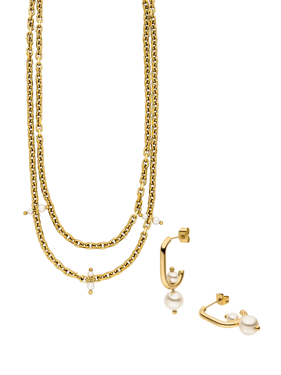 purelei-mahina-club-moments-set-schmuckset-aus-doppelreihiger-kette-und-ohrringe image 1