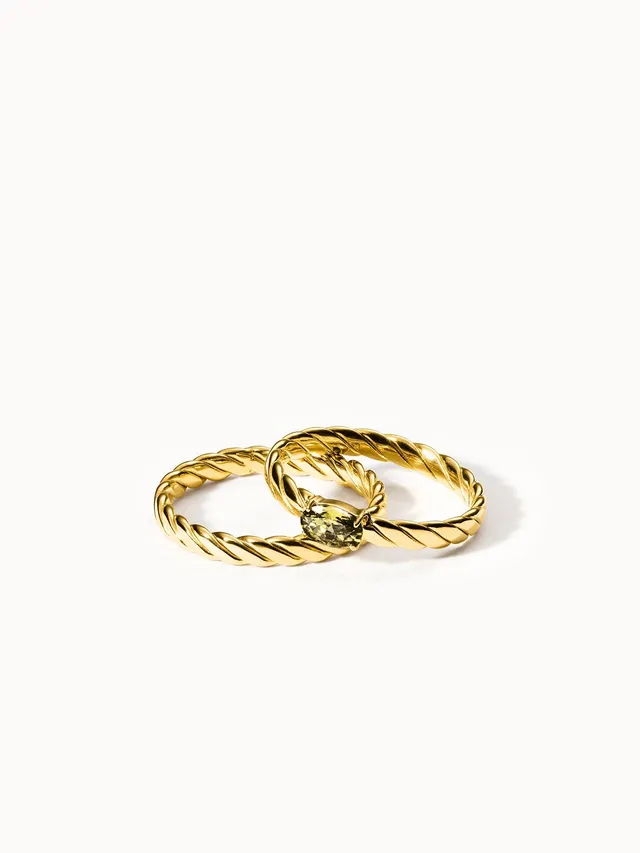 purelei-volcano-ring-set-2-teiliges-gedrehtes-ring-set-mit-oliv-zirkonia image 1