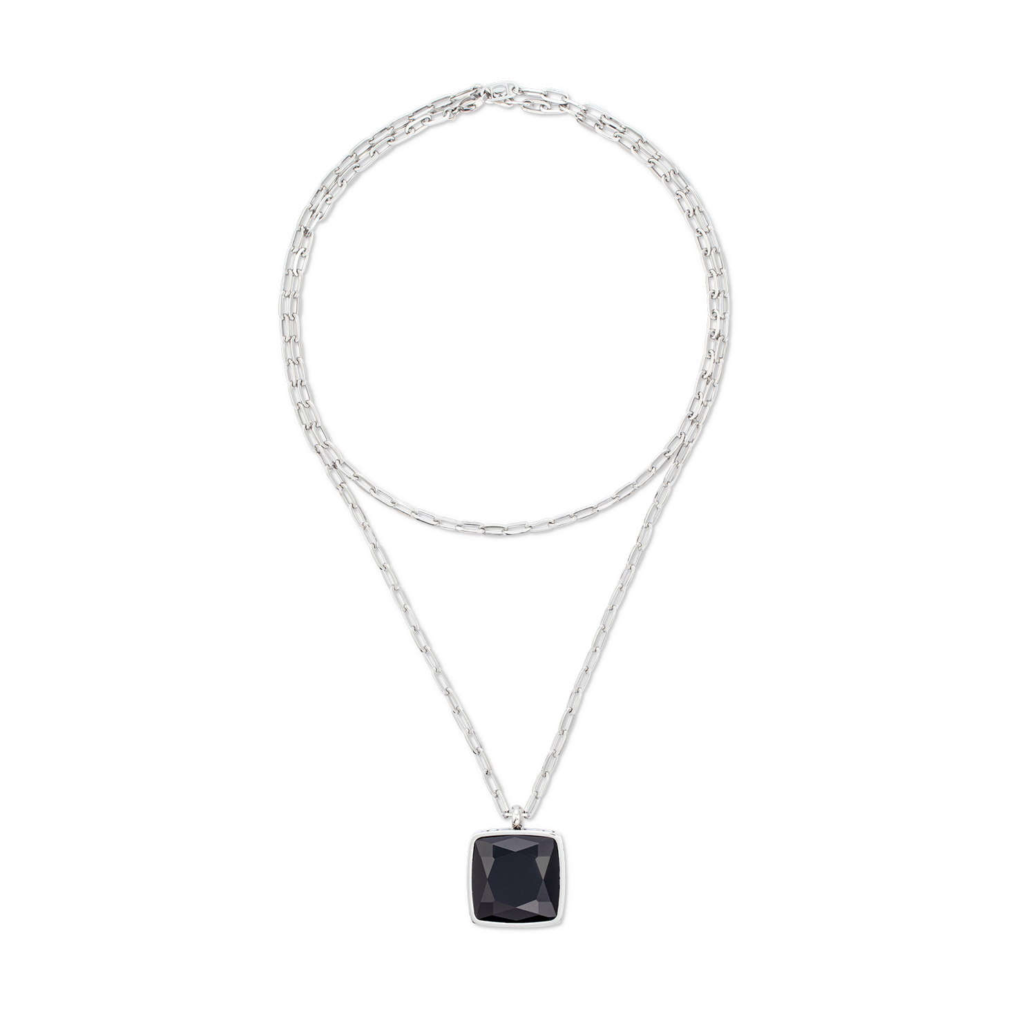 coeur-de-lion-oe-amulett-square-onyx-halskette-silber-schwarz image 5
