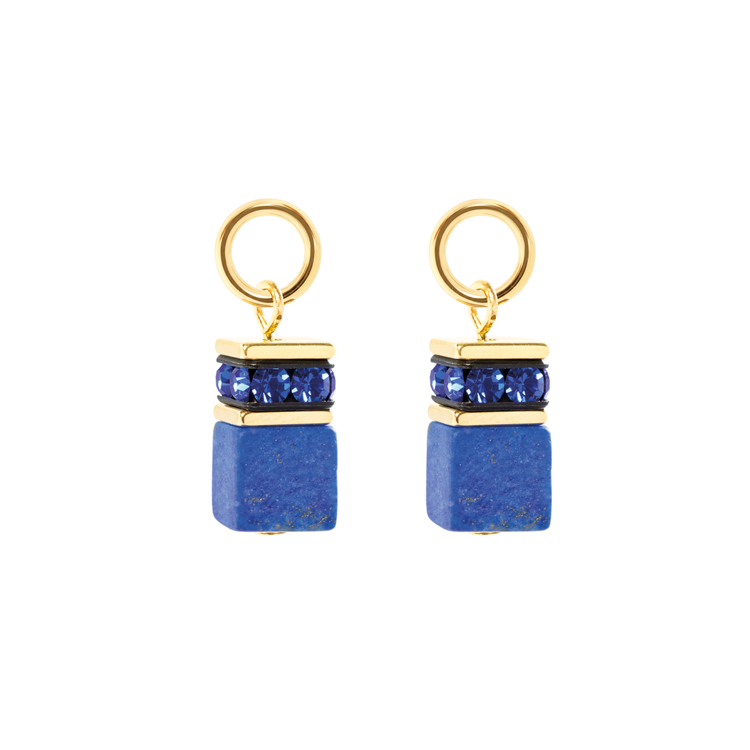 coeur-de-lion-ear-me-up-charm-geocube-gold-blau-lapislazuli-1-8-cm image 2