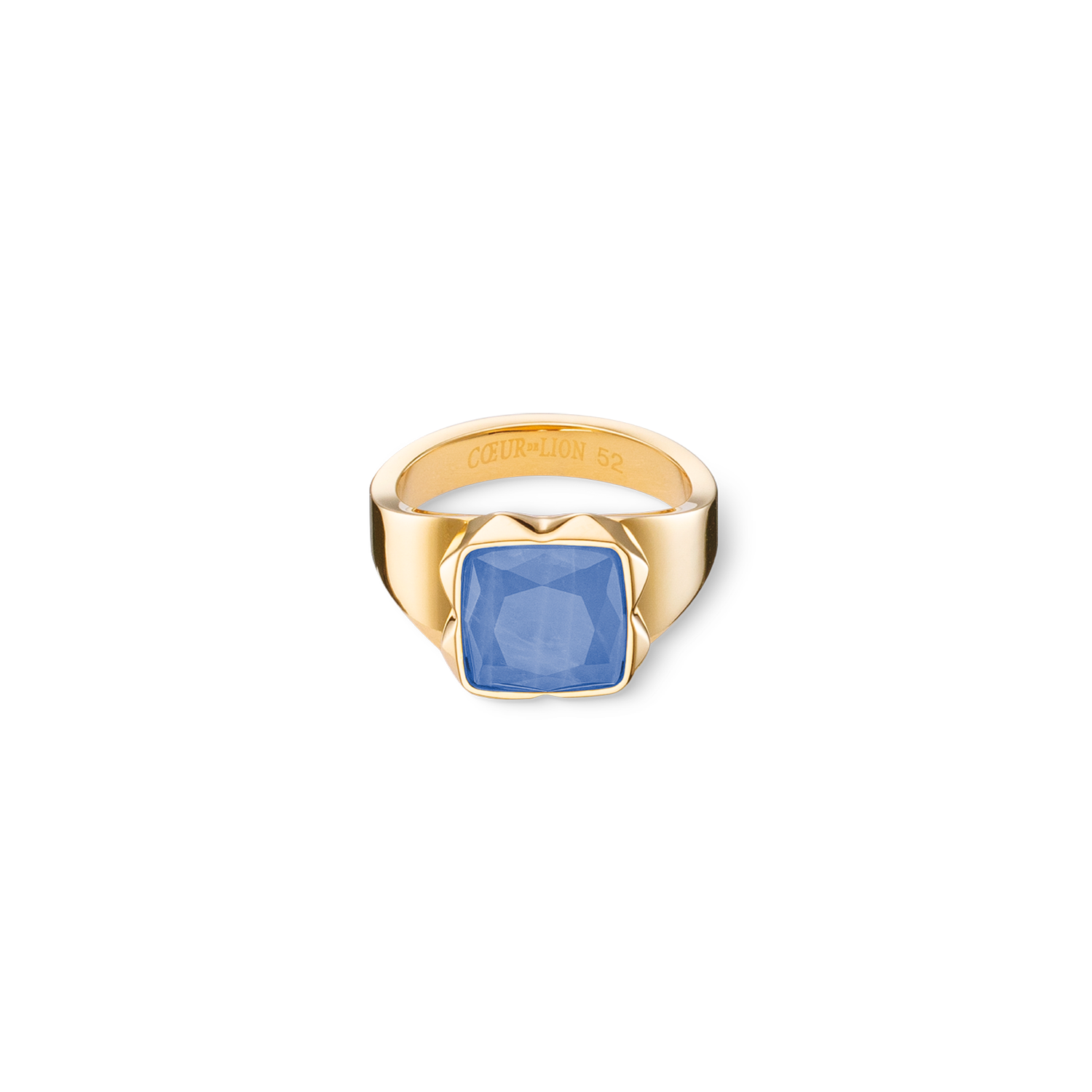 coeur-de-lion-spikes-square-ring-aventurin-gold-blau image 1
