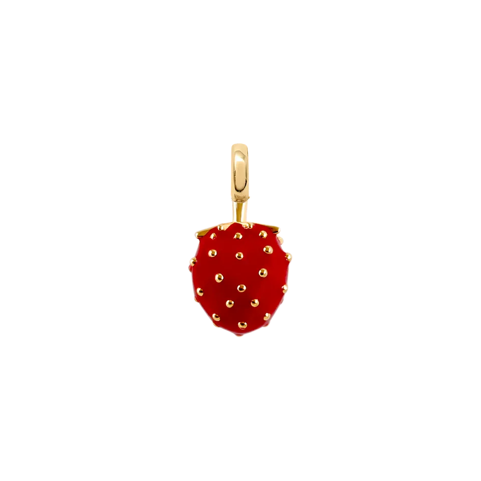 xenox-erdbeere-charm-925-sterlingsilber-18k-vergoldet-rot-xs10487g image 1