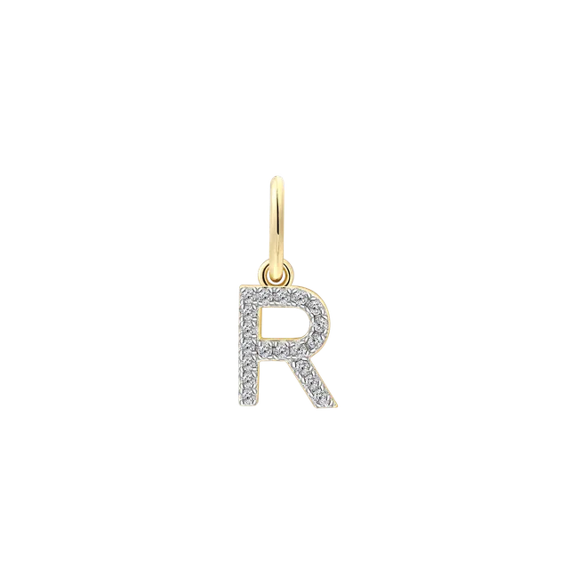 xenox-r-letter-charm-925-sterlingsilber-18k-vergoldet-buchstabe-r-mit-zirkonia image 1