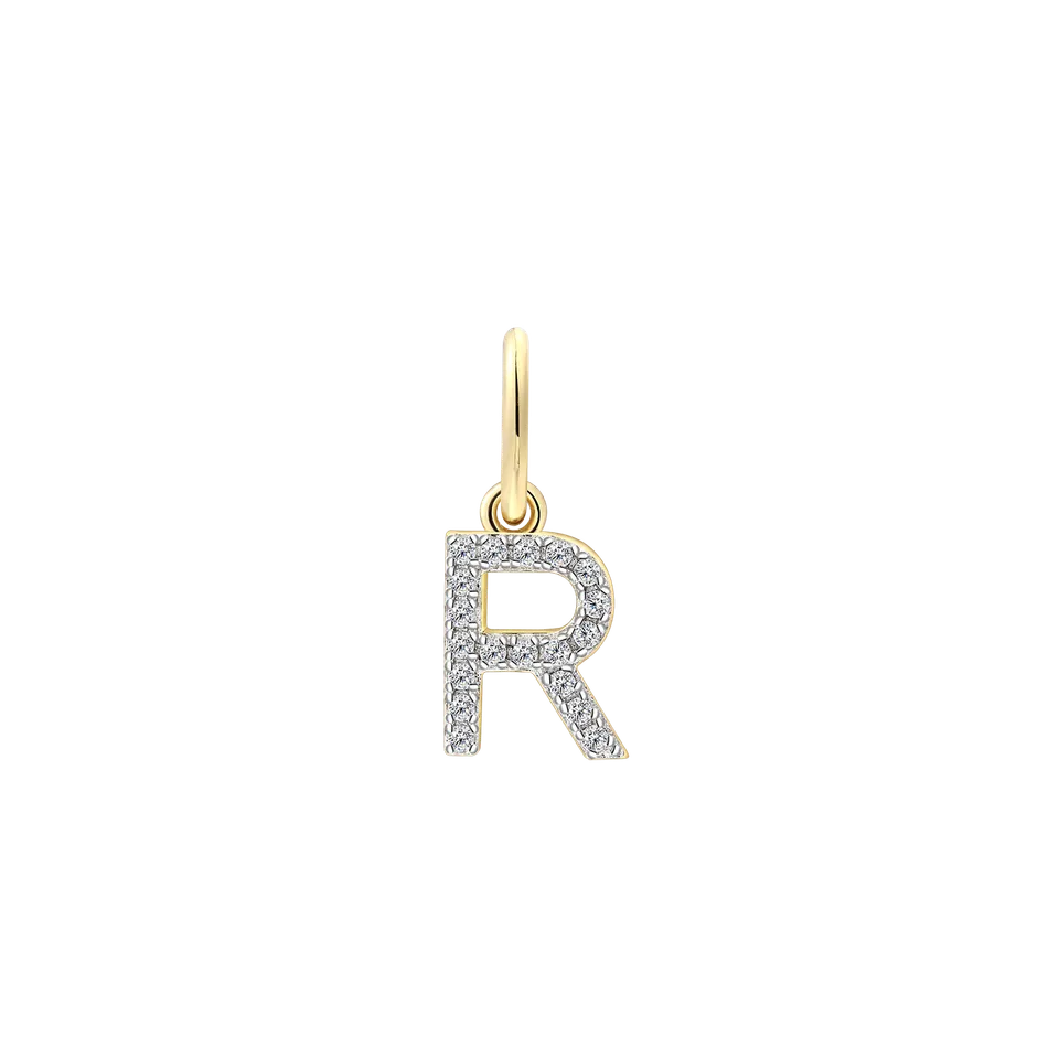 xenox-r-letter-charm-925-sterlingsilber-18k-vergoldet-buchstabe-r-mit-zirkonia image 1