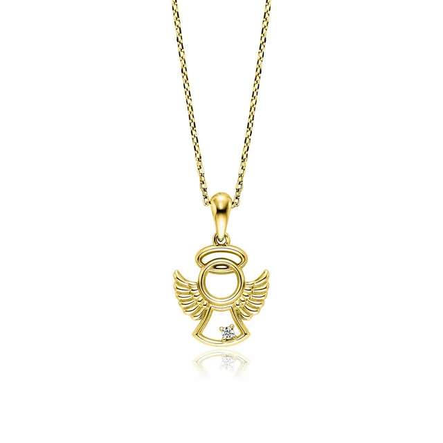 julie-julsen-kids-kette-mit-anh-nger-angel-silber-vergoldet-mit-zirkonia image 1