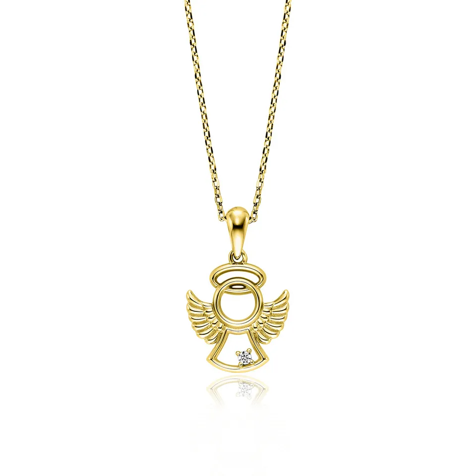 julie-julsen-kids-kette-mit-anh-nger-angel-silber-vergoldet-mit-zirkonia image 1