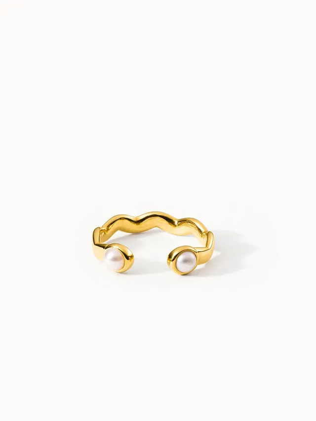 purelei-dewdrop-ring-verstellbar-50-60-wellenring-mit-perlen image 1