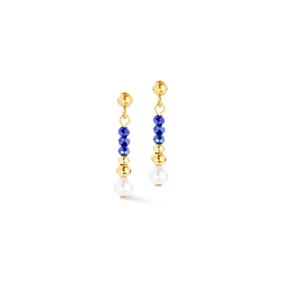 coeur-de-lion-pearl-line-ohrringe-gold-blau image 1