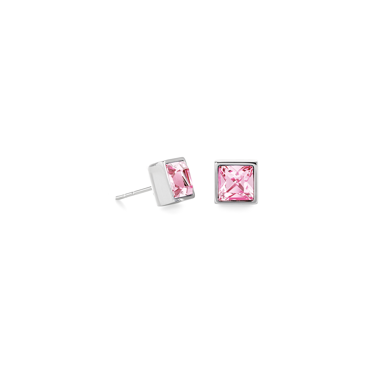 coeur-de-lion-brilliant-square-big-ohrringe-silber-rosa-0-8-cm image 1