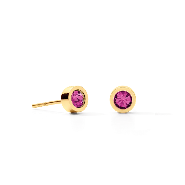 coeur-de-lion-sparkling-dots-ohrstecker-gold-pink image 1