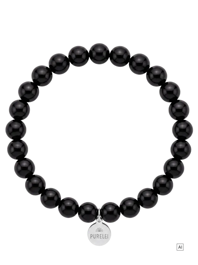 purelei-onyx-perlenarmband-herren-armband-20-cm-elastisch image 1