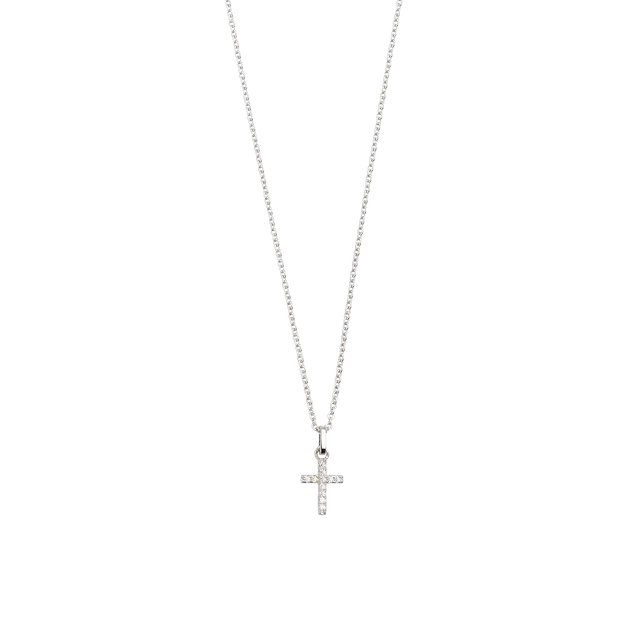 xenox-kreuz-halskette-925-sterlingsilber-rhodiniert-mit-zirkonia image 1
