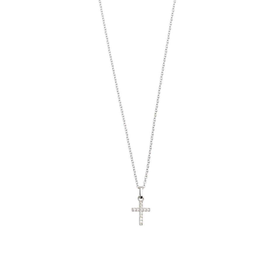 xenox-kreuz-halskette-925-sterlingsilber-rhodiniert-mit-zirkonia image 1