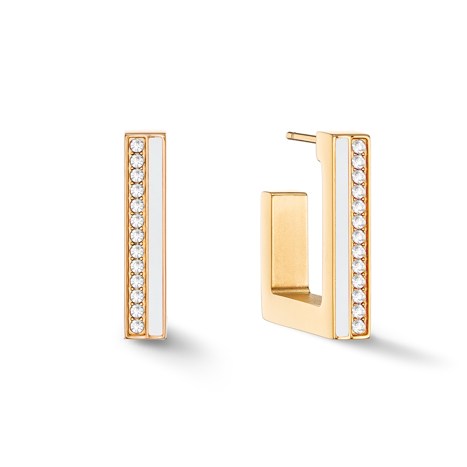coeur-de-lion-ohrringe-creole-square-stripes-20-gold-wei image 2