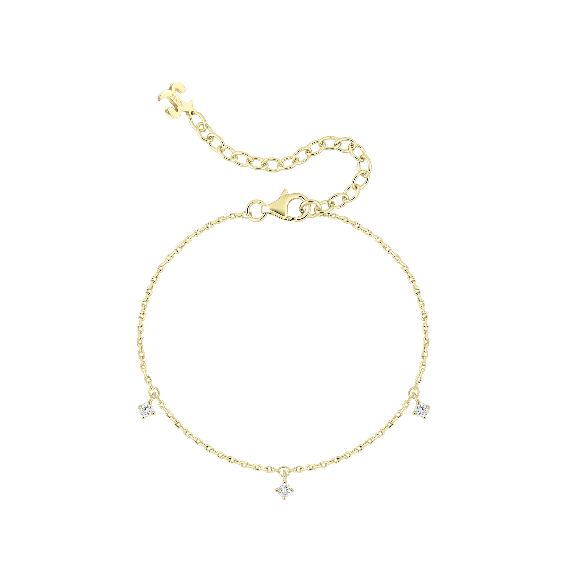 xenox-krappe-trio-armband-925-sterlingsilber-mit-lab-grown-diamonds image 1