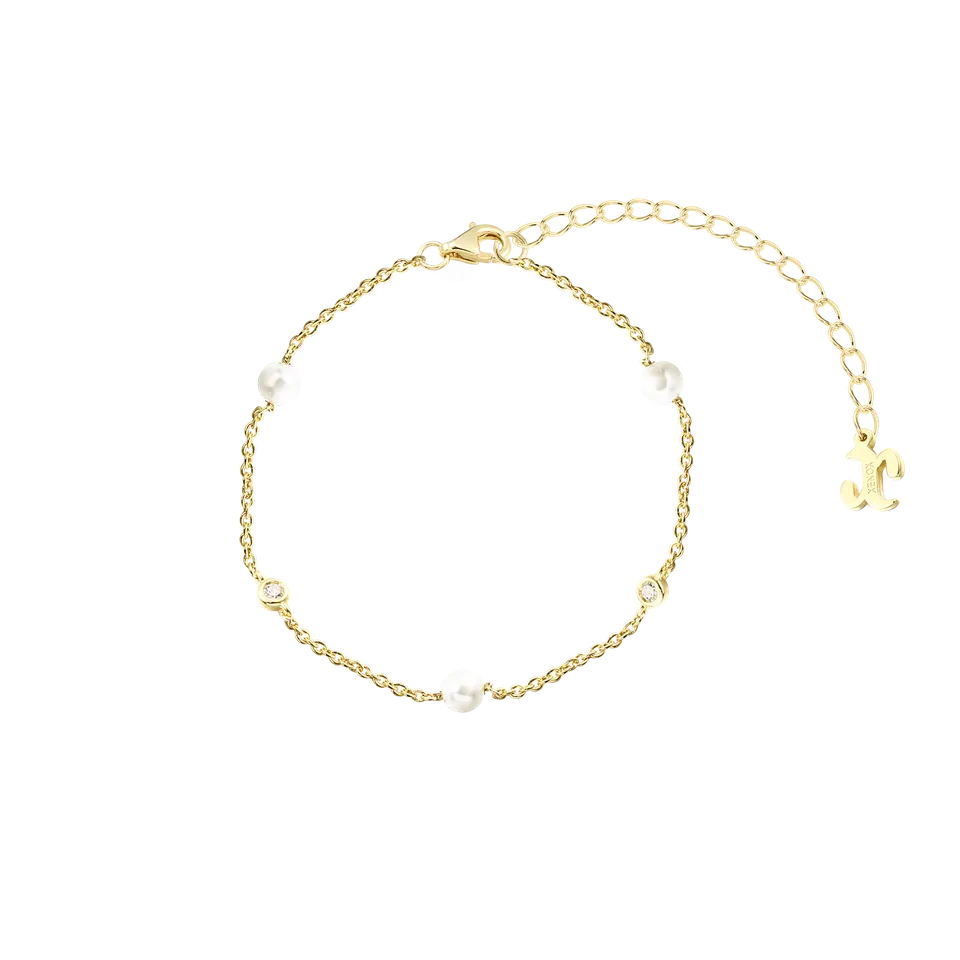xenox-pearl-sea-armband-925-sterlingsilber-18k-vergoldet-perlen-armband-mit-zirk image 1