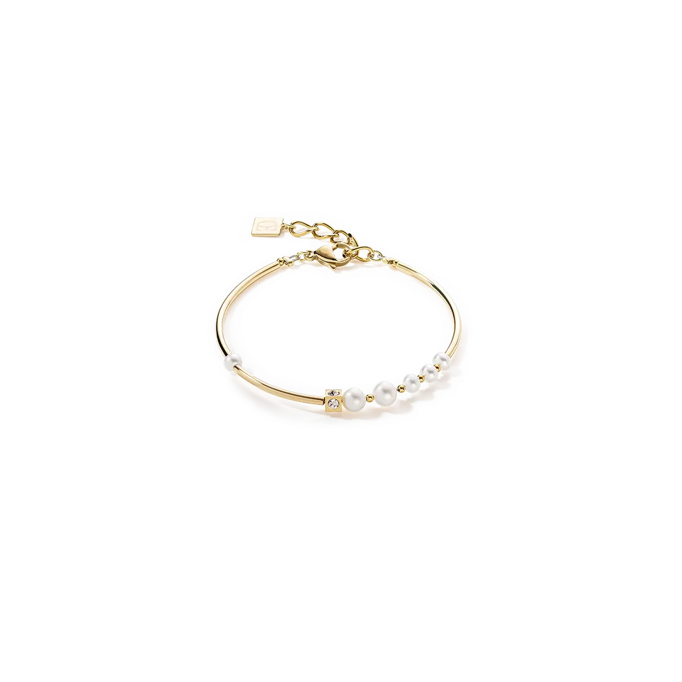 coeur-de-lion-asymmetrie-armband-s-wasserperlen-edelstahl-wei-gold image 1