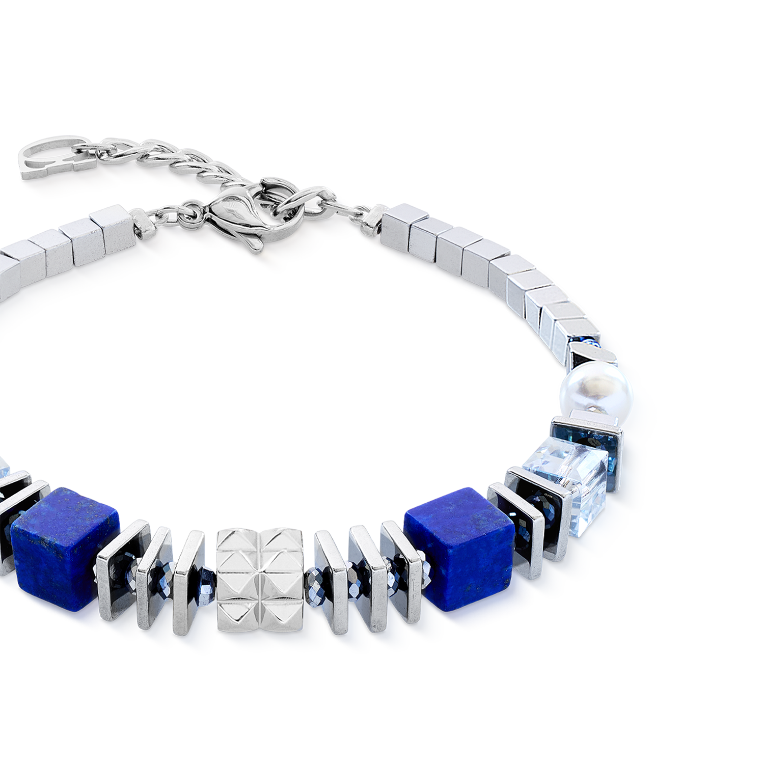 coeur-de-lion-armband-statement-cube-facets-silber-blau image 2