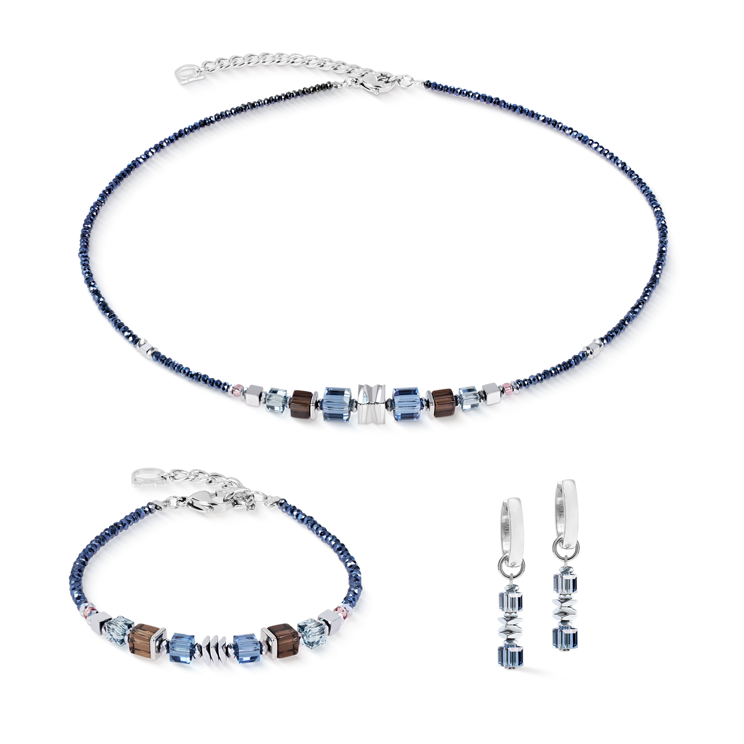 coeur-de-lion-geocube-armband-wave-cube-flow-silber-blau image 3