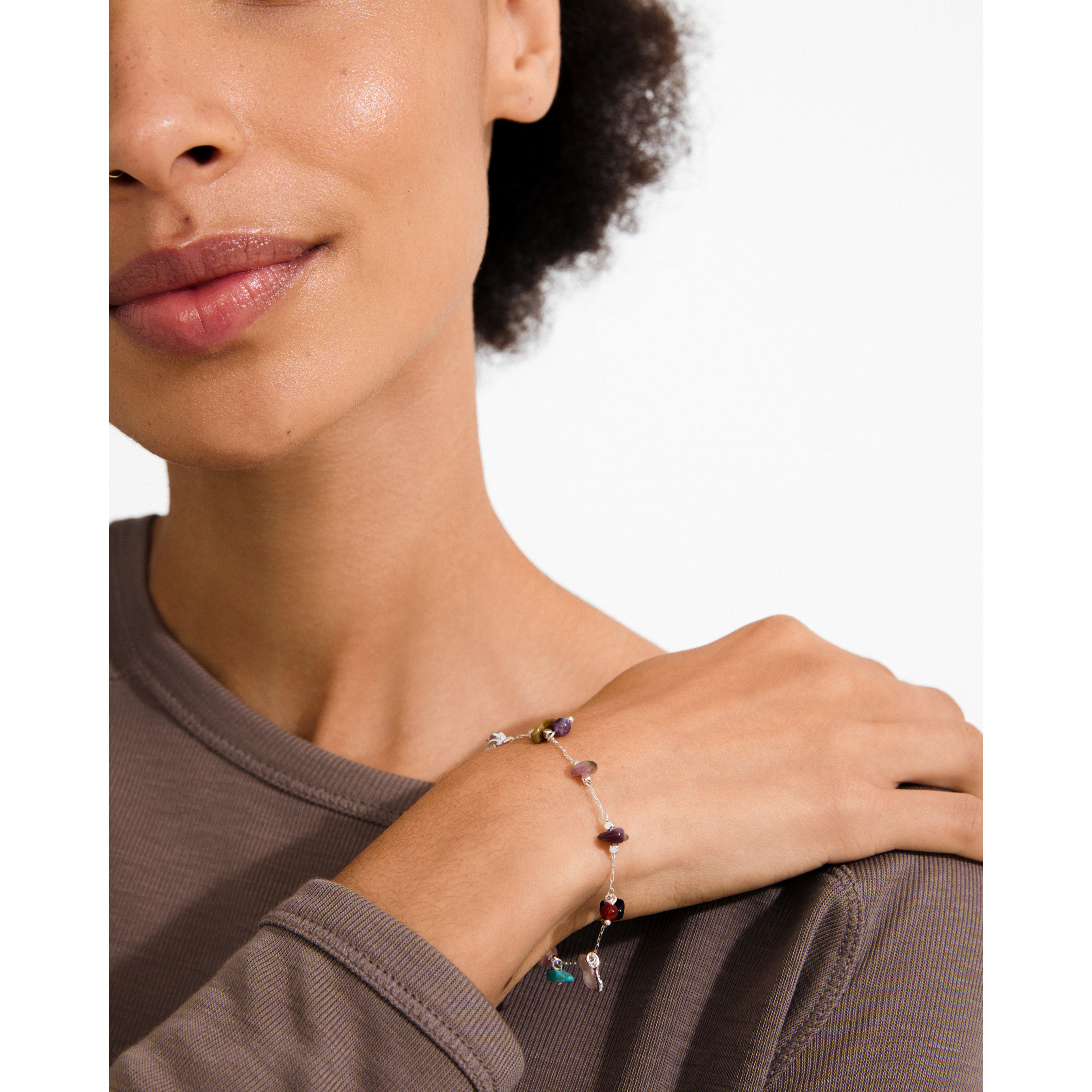 pilgrim-here-armband-versilbert-multi-edelstein-armband-mit-halbedelsteinen image 3