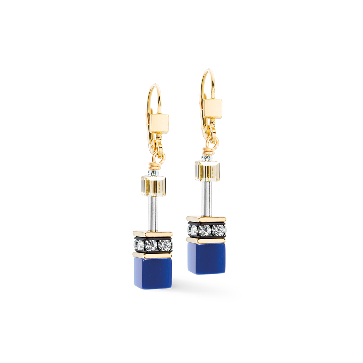 coeur-de-lion-geocube-iconic-ohrringe-azure-glow-gold-4-cm image 2