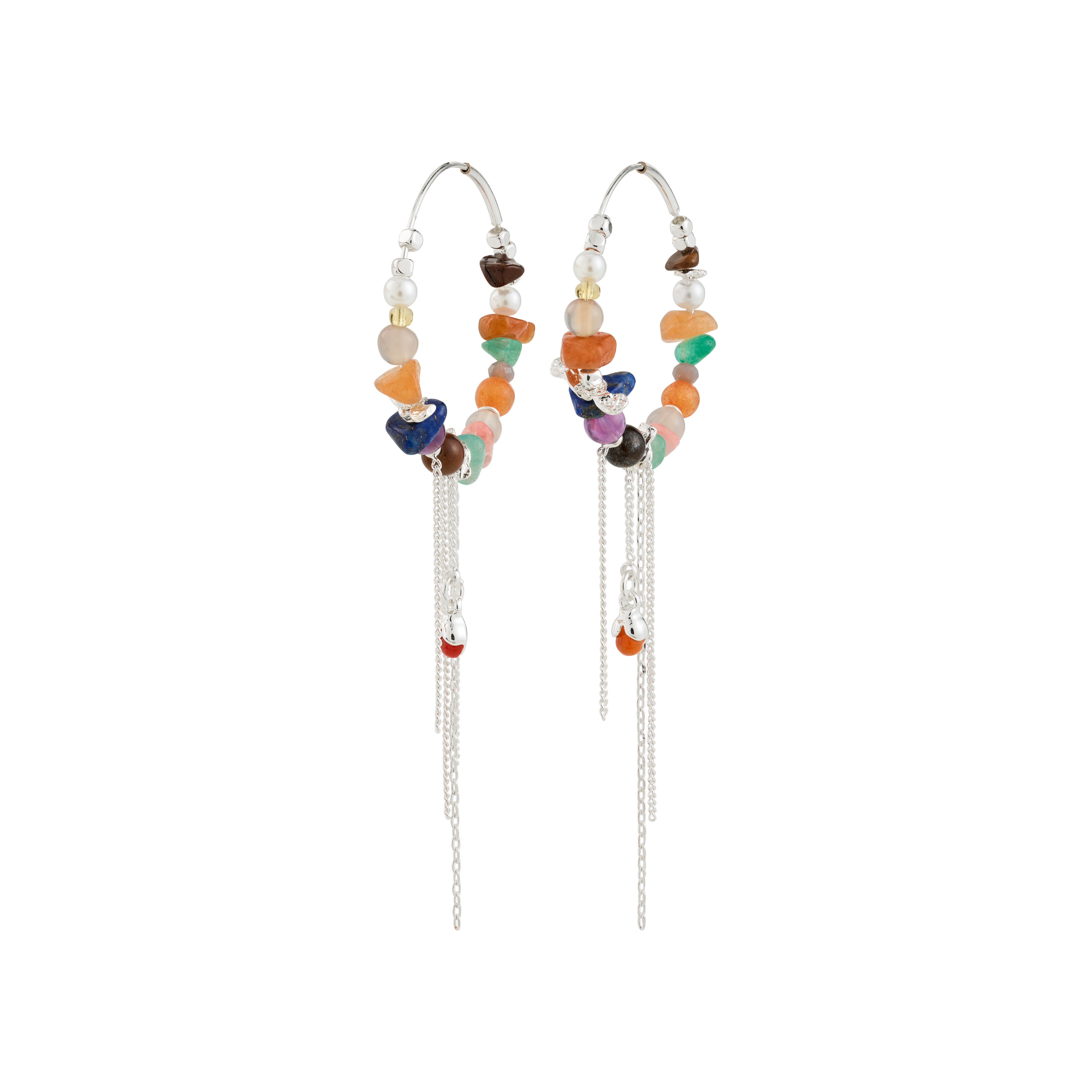 pilgrim-iris-creolen-ohrringe-silber-plated-multi-mit-halbedelsteinen image 1