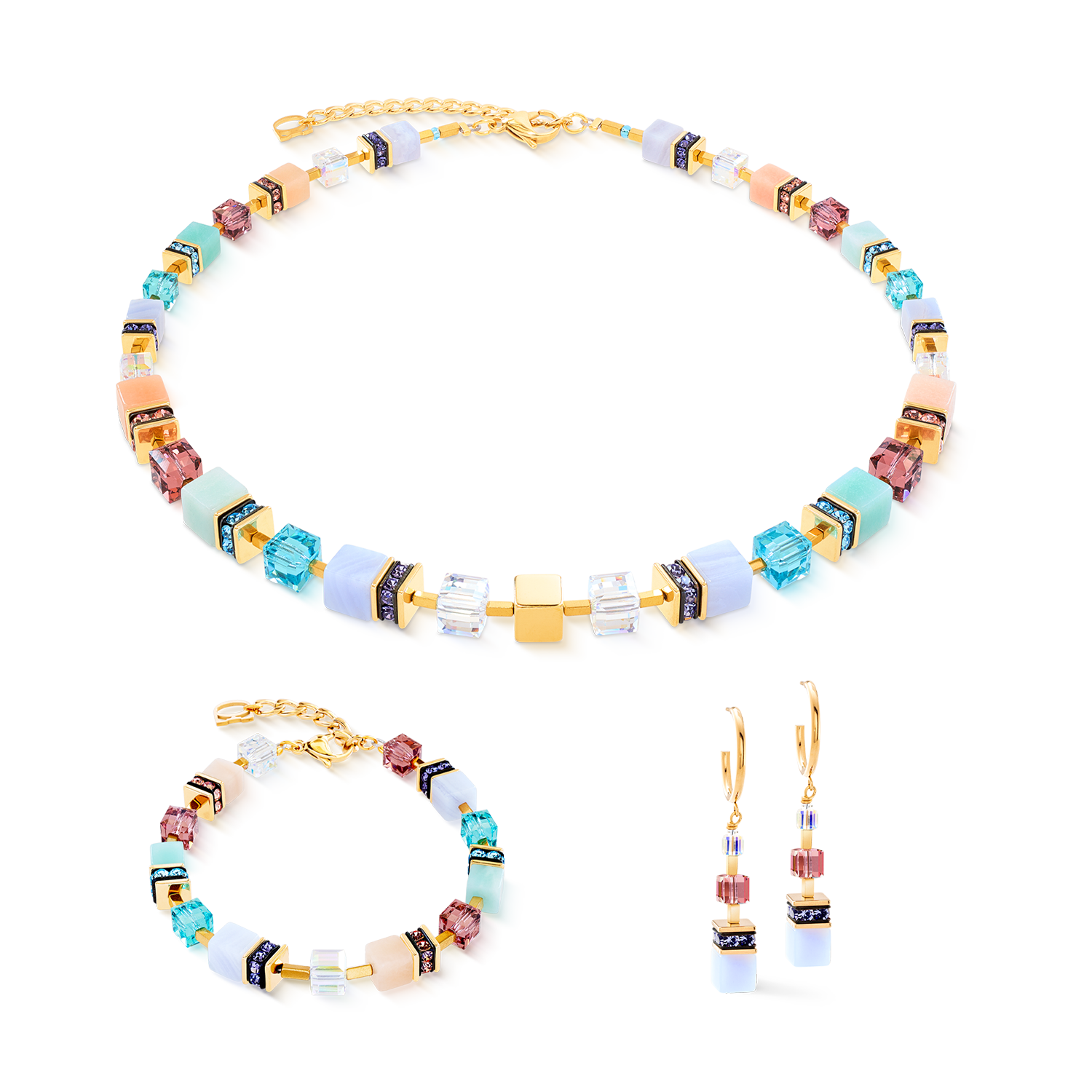 coeur-de-lion-geocube-precious-statement-halskette-art-nouveau-multicolor image 3