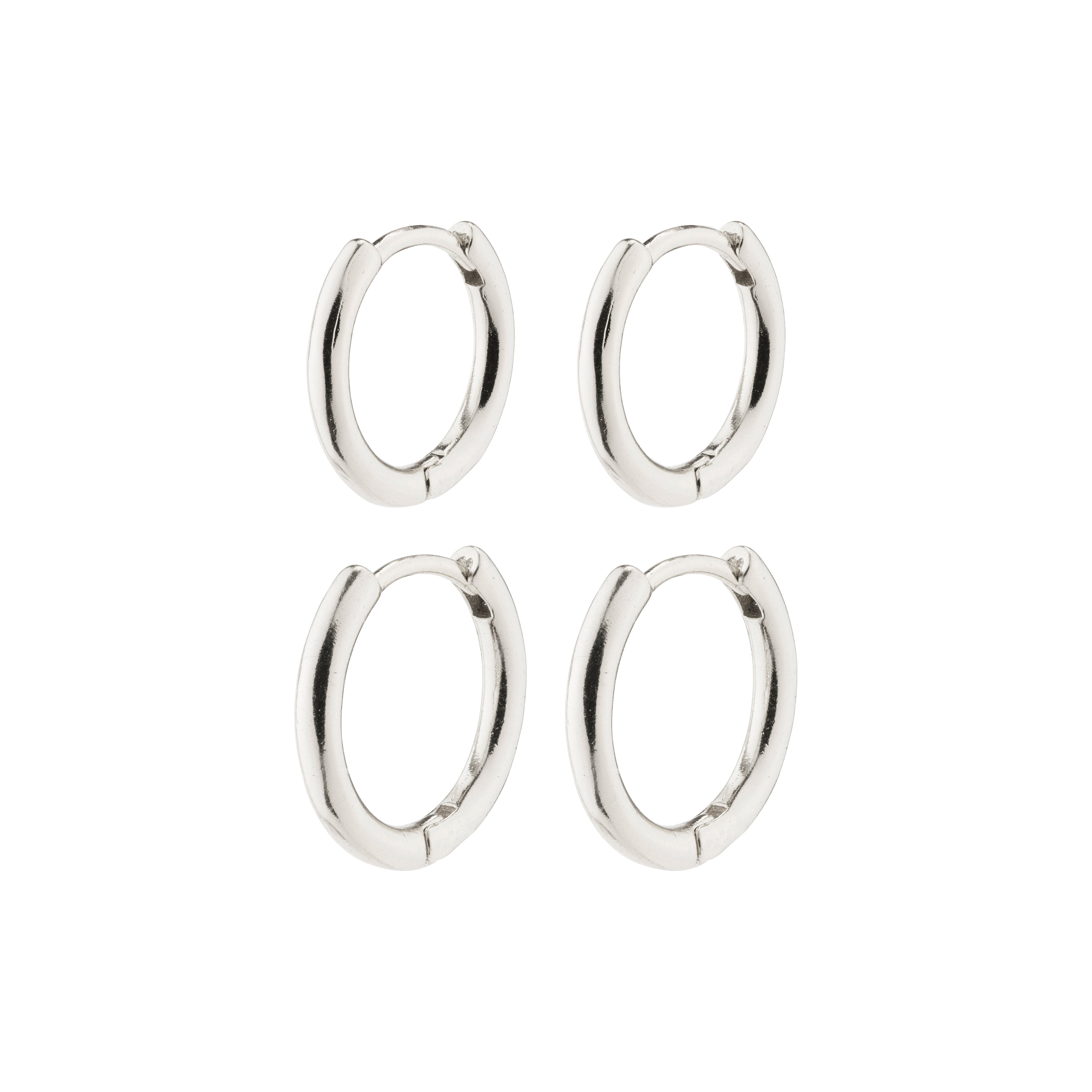 pilgrim-leaf-huggie-hoops-2-in-1-set-4-teilig-versilbert image 1