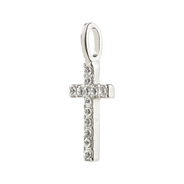 pilgrim-charm-mini-kreuz-anh-nger-versilbert-mit-kristallen image 1