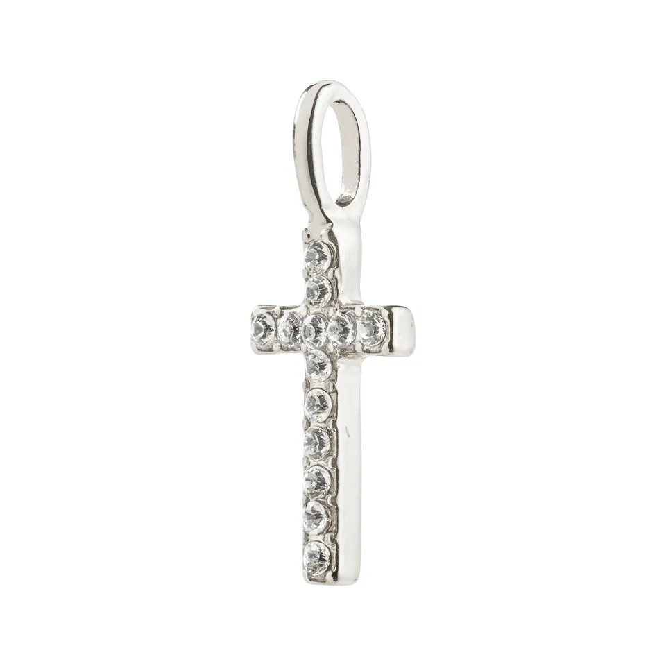 pilgrim-charm-mini-kreuz-anh-nger-versilbert-mit-kristallen image 1