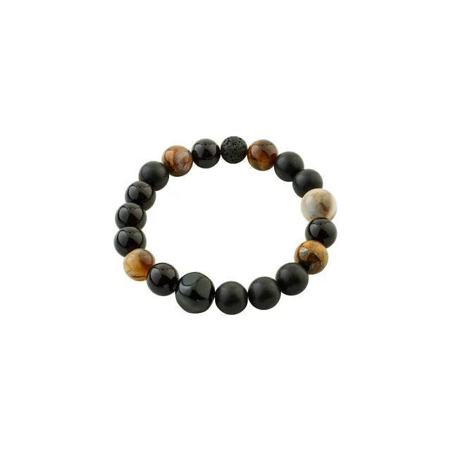 pilgrim-mareo-armband-schwarz-mit-tigerauge image 1