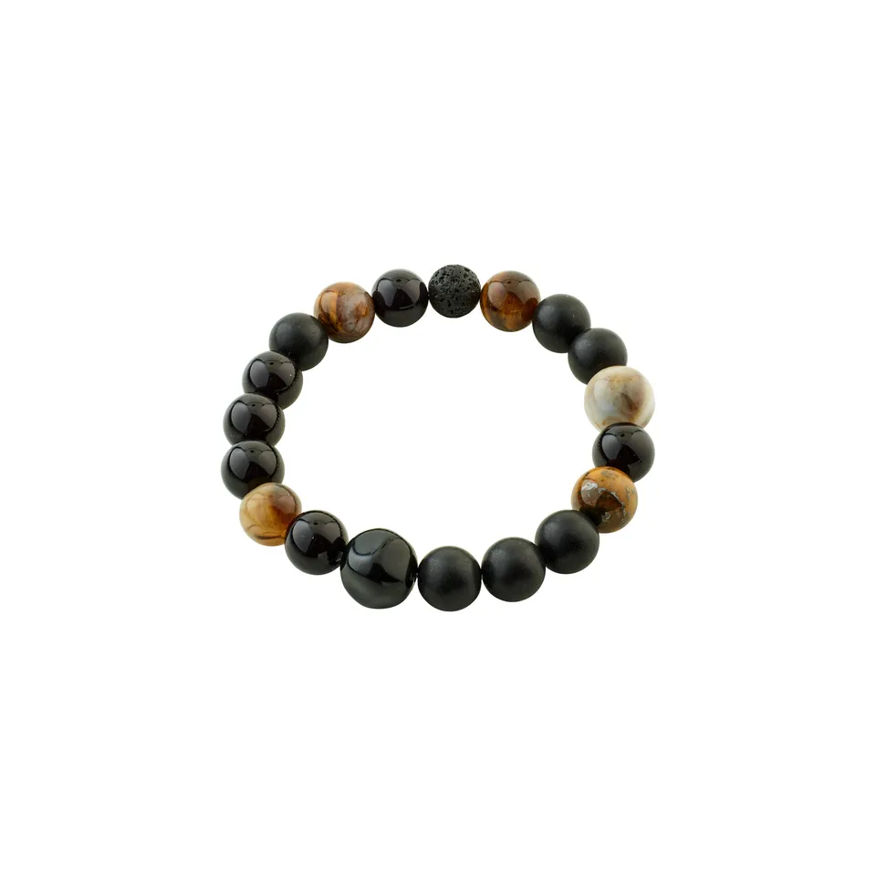 pilgrim-mareo-armband-schwarz-mit-tigerauge image 1