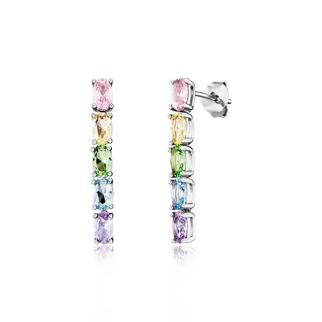 julie-julsen-crystal-line-ohrstecker-silber-rhodiniert-mit-10-bunten-zirkonia image 1