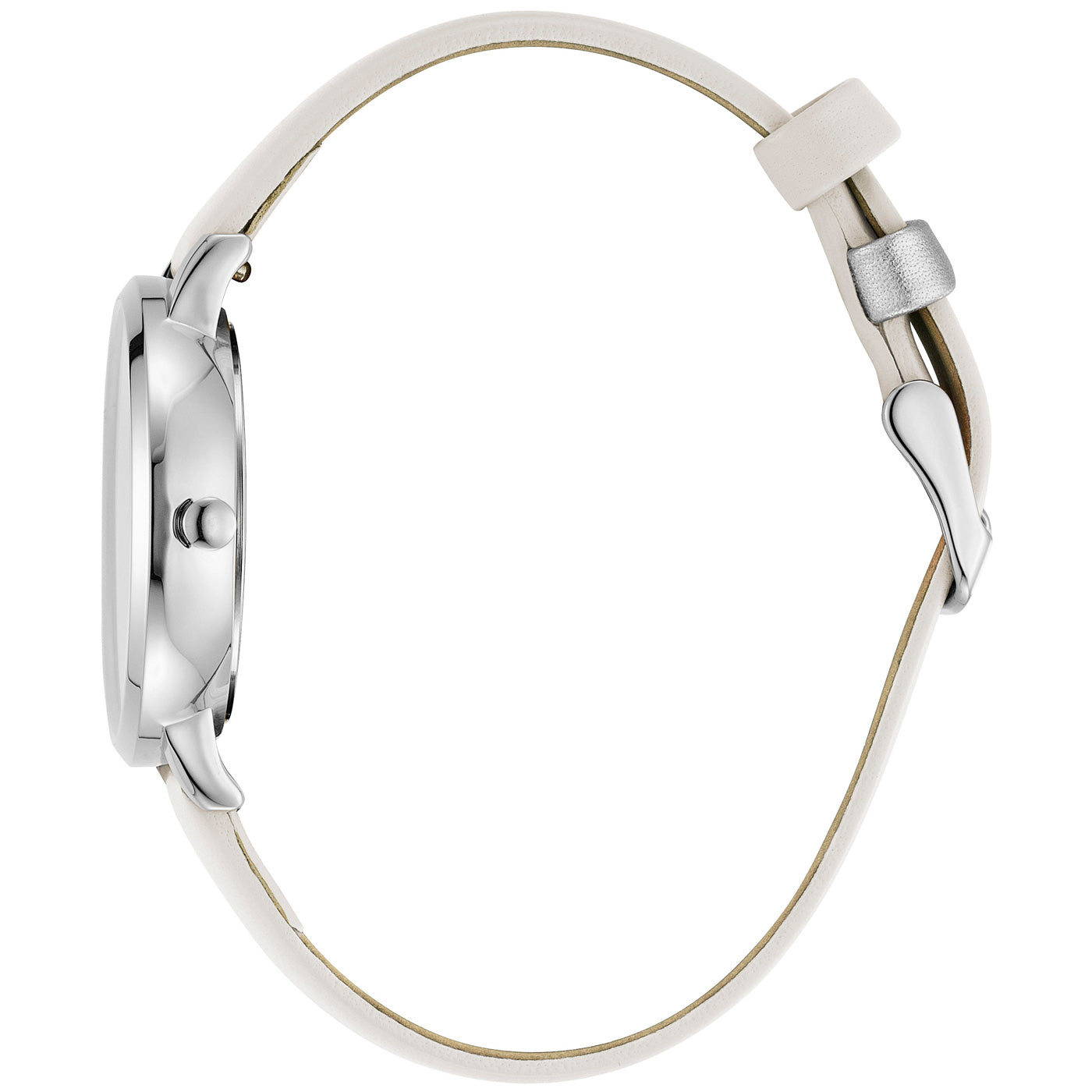 julie-julsen-little-second-damenarmbanduhr-silber-mit-hellgrauem-lederband image 3