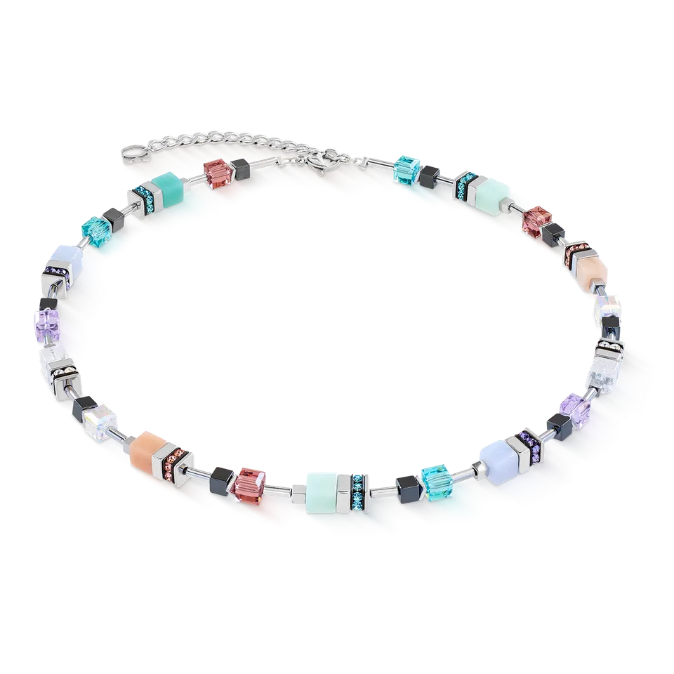 coeur-de-lion-geocube-precious-motion-halskette-sorbet-silber-multicolor-swarovs image 1